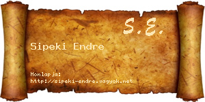 Sipeki Endre névjegykártya