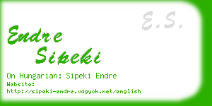 endre sipeki business card